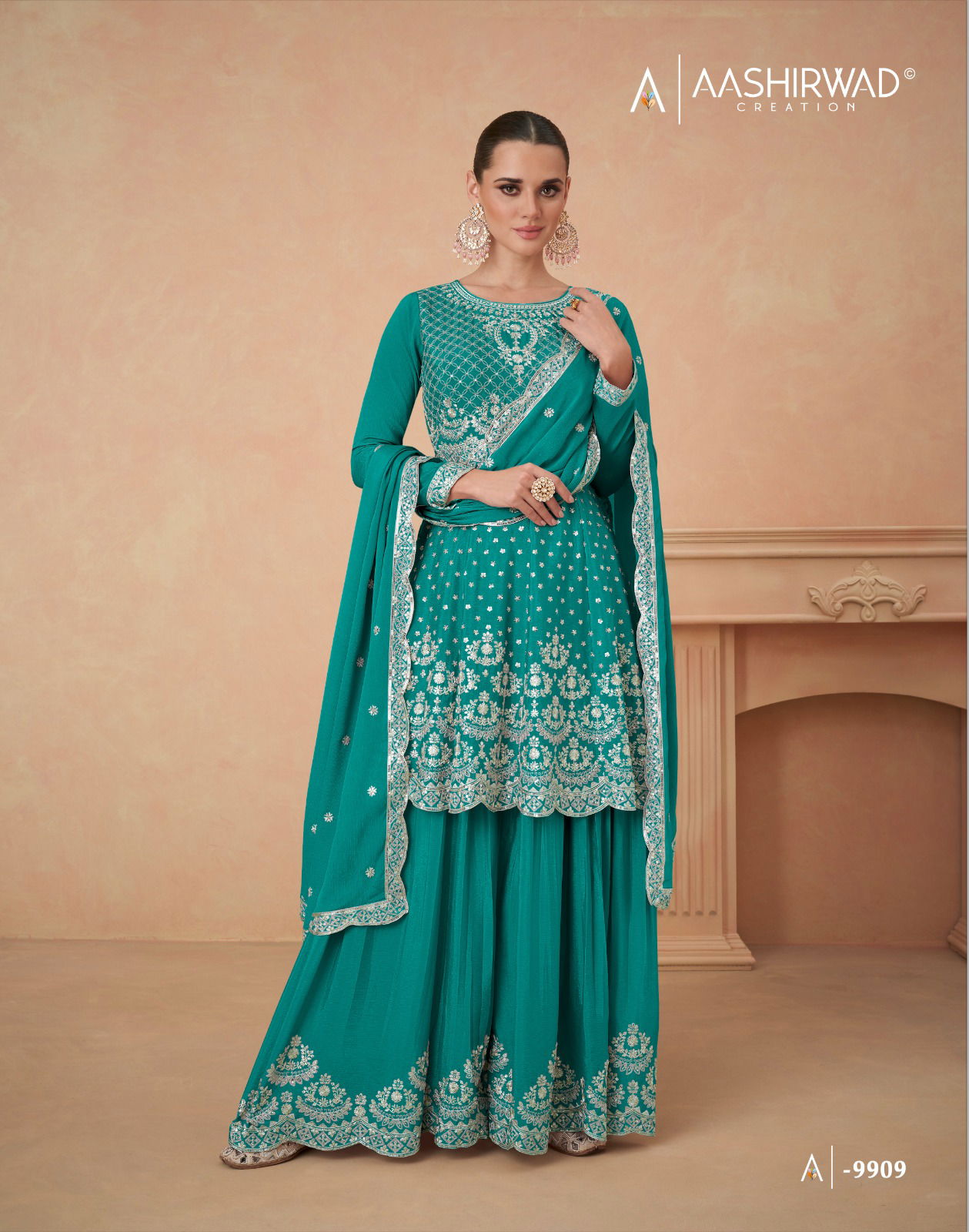 Aahana Gold By Aashirwad Gulkand Chinon Silk Wedding Salwar Suits Wholesale Market In Surat

